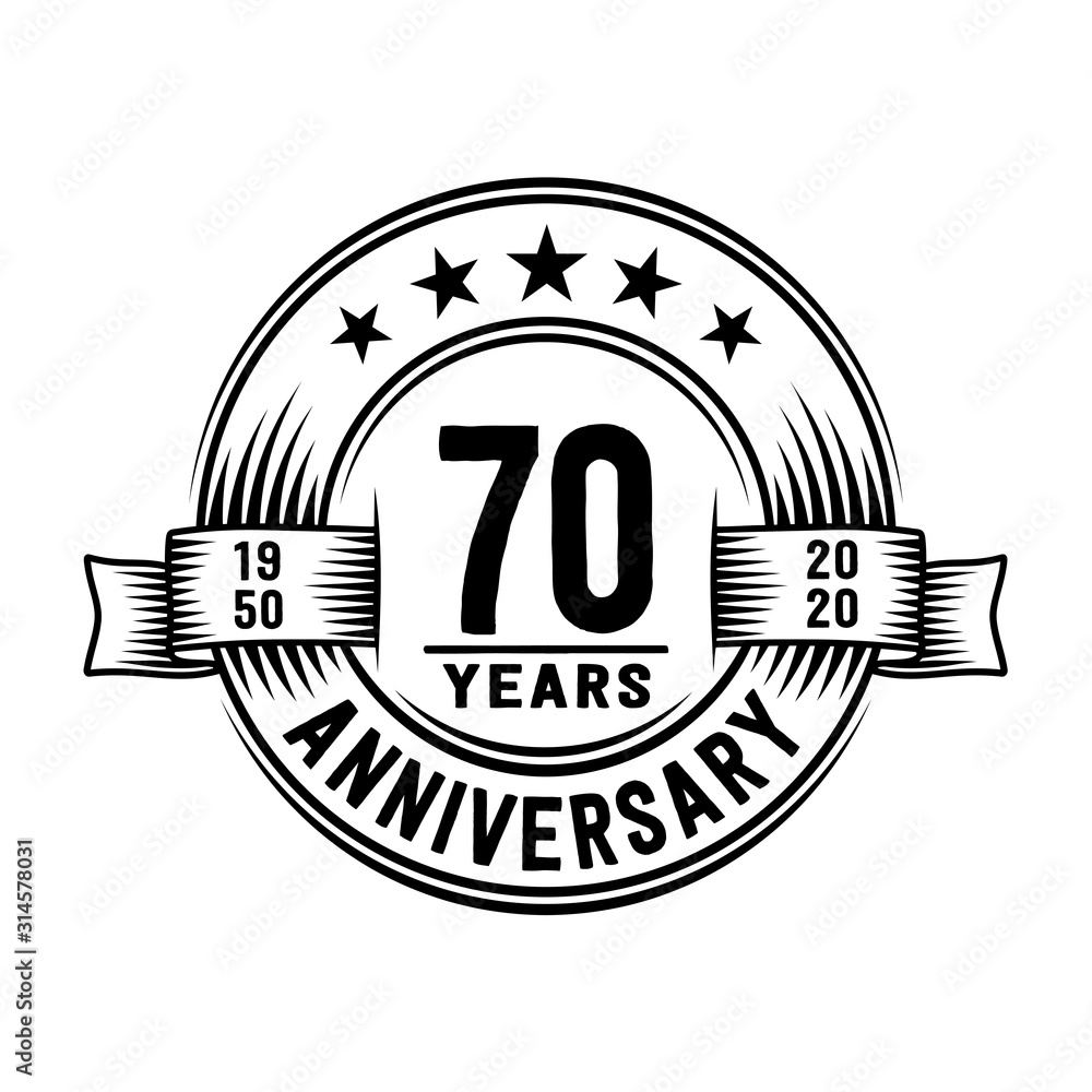 Fototapeta premium 70 years anniversary celebration logotype. Vector and illustration.