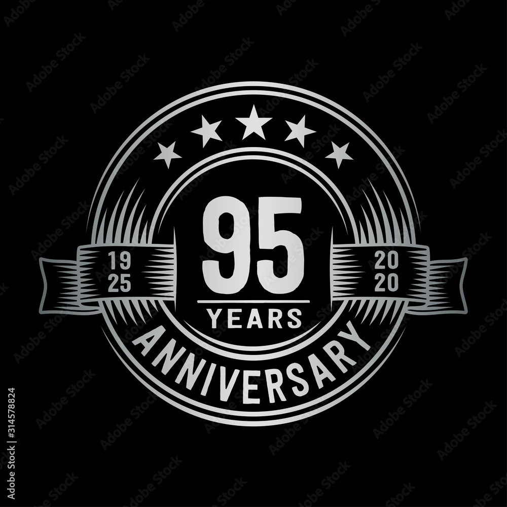 Fototapeta premium 95 years anniversary celebration logotype. Vector and illustration.