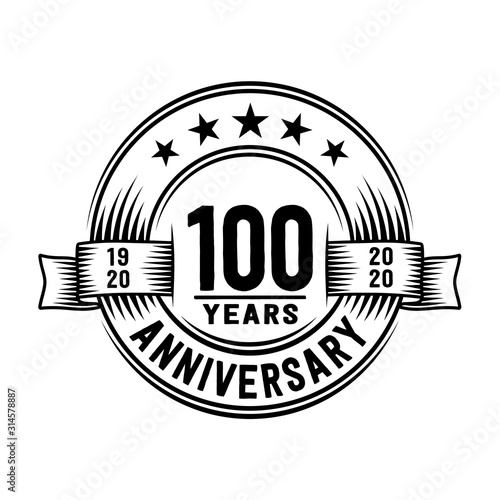 100 years anniversary celebration logotype. Vector and illustration.