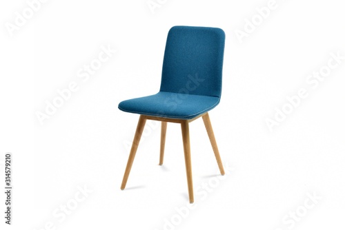 Nice blue chair isolated on white background