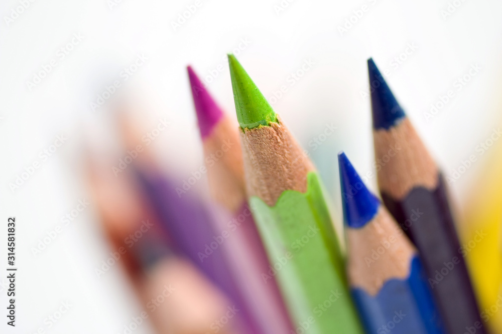 Color pencils with a blurry background Color pencils with a blurry background