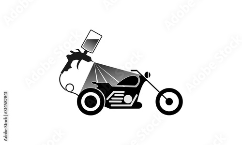 Motorcycle repaint garage vector logo design