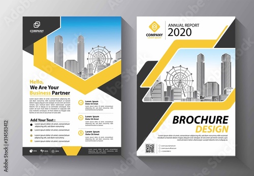 Brochure design, cover modern layout, annual report, poster, flyer in A4 with colorful triangles, geometric shapes for tech, science, market with light background