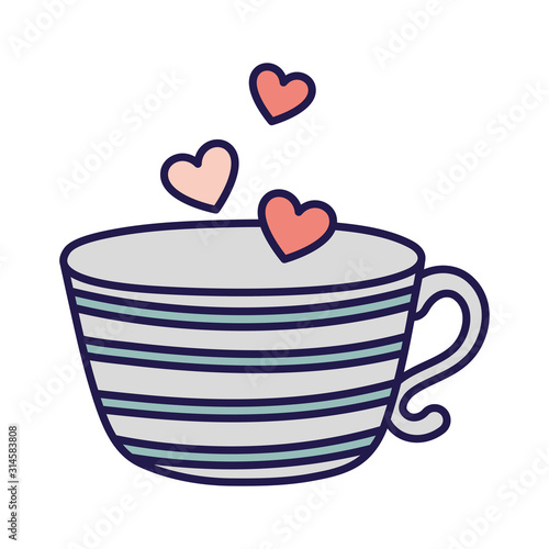 happy valentines day coffee cup flying hearts love romantic