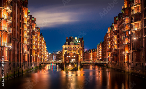 Germany, Hamburg, The Wasserschloss in the historic Warehouse District of Hamburg