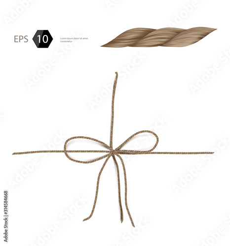 vector jute rope isolated on white background