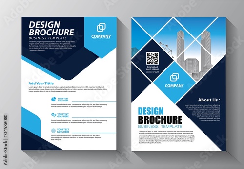 Brochure design, cover modern layout, annual report, poster, flyer in A4 with colorful triangles, geometric shapes for tech, science, market with light background