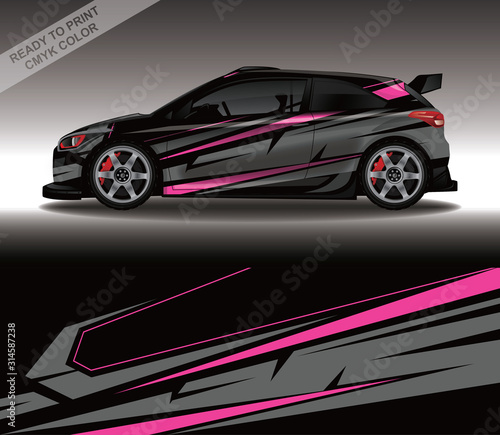 Car wrap decal design vector, custom livery race rally car vehicle sticker and tinting.