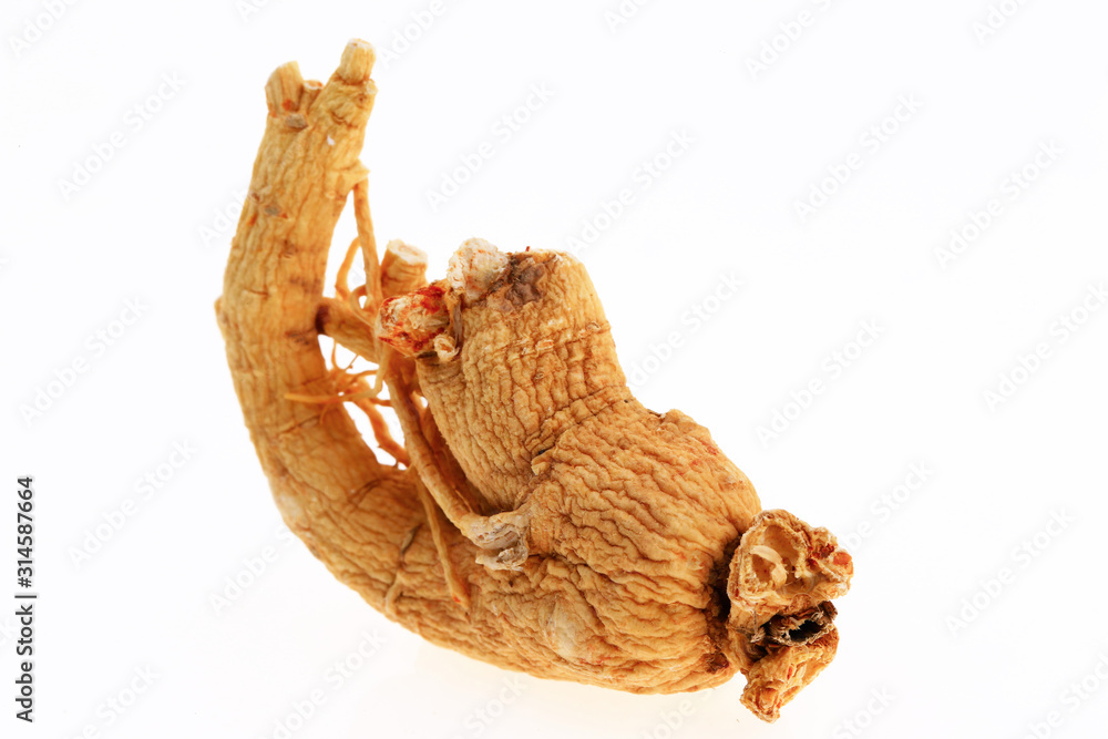 Ginseng on a white background Ginseng on a white background