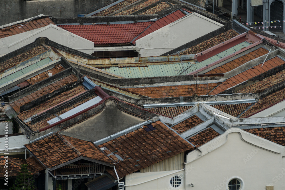 Tiled roofs, George Town, Penang
