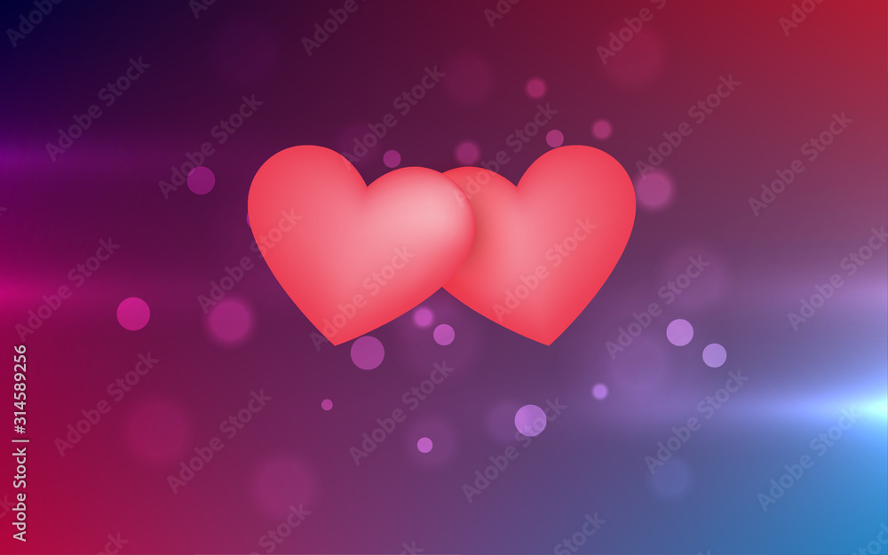 two hearts on the light abstract background	