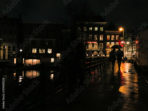 amsterdam rainy night