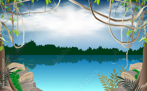 landscape of river in the jungle	