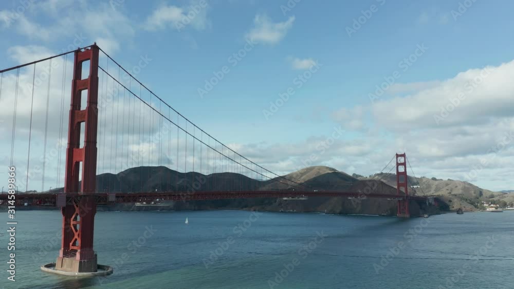 Drone Fly Over the San Francisco Golden Gate Bridge Drone Fly Over the San Francisco Golden Gate Bridge