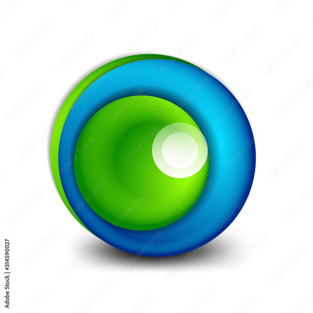 Vector swirl circle banner, 3d style abstract sphere or round shape icon or background templates. Vector Illustration For Wallpaper, Banner, Background, Card, Book Illustration, landing page