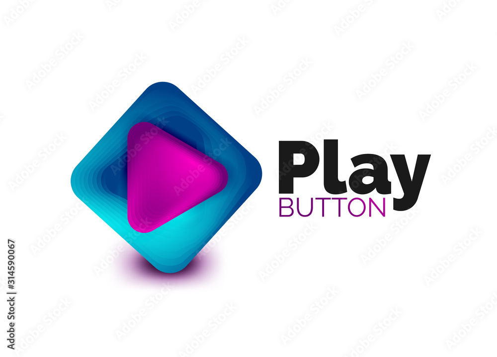 Play, arrow or download button icon, minimal design business logo template. 3d geometric bold in relief style with color blend steps effect. Vector Illustration For Wallpaper, Banner, Background, Card Play, arrow or download button icon, minimal design business logo template. 3d geometric bold in relief style with color blend steps effect. Vector Illustration For Wallpaper, Banner, Background, Card