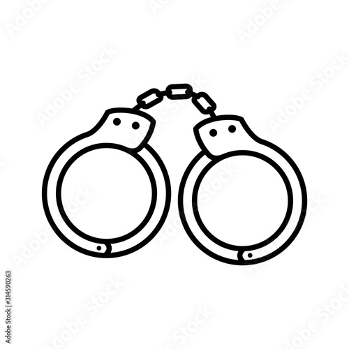 Handcuffs icon vector Trendy Design