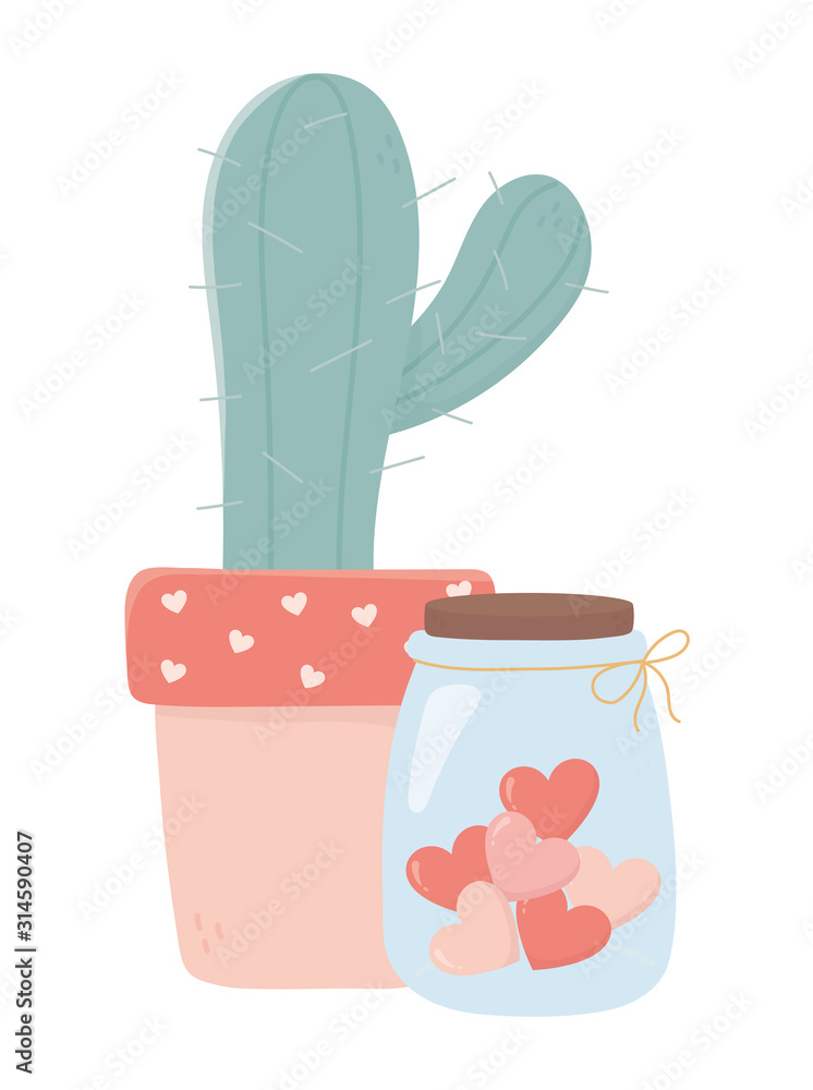 happy valentines day potted cactus and jar glass hearts love happy valentines day potted cactus and jar glass hearts love