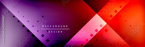 Abstract background - squares and lines composition created with lights and shadows. Technology or business digital template