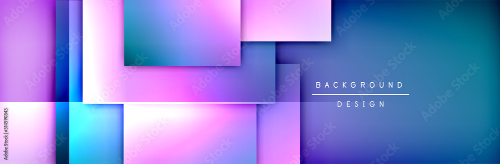 Square shapes composition geometric abstract background. 3D shadow effects and fluid gradients. Modern overlapping forms Square shapes composition geometric abstract background. 3D shadow effects and fluid gradients. Modern overlapping forms