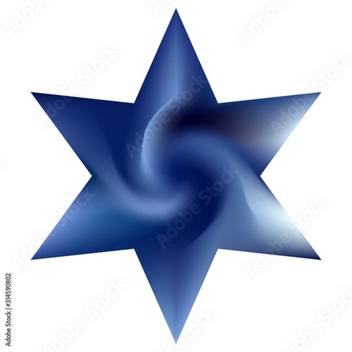 Chromatic background in the form of hexagram.