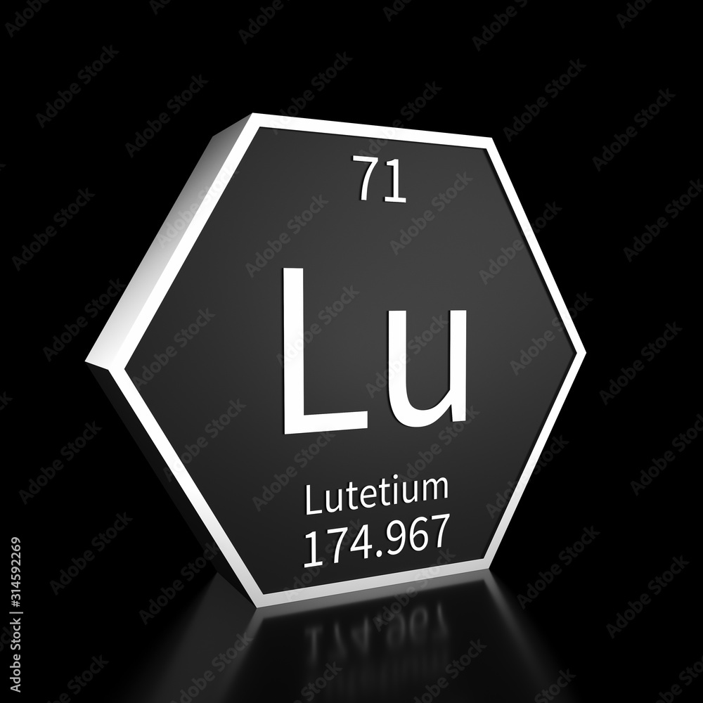 Periodic Table Element Lutetium Rendered Metal on Black on Black Periodic Table Element Lutetium Rendered Metal on Black on Black