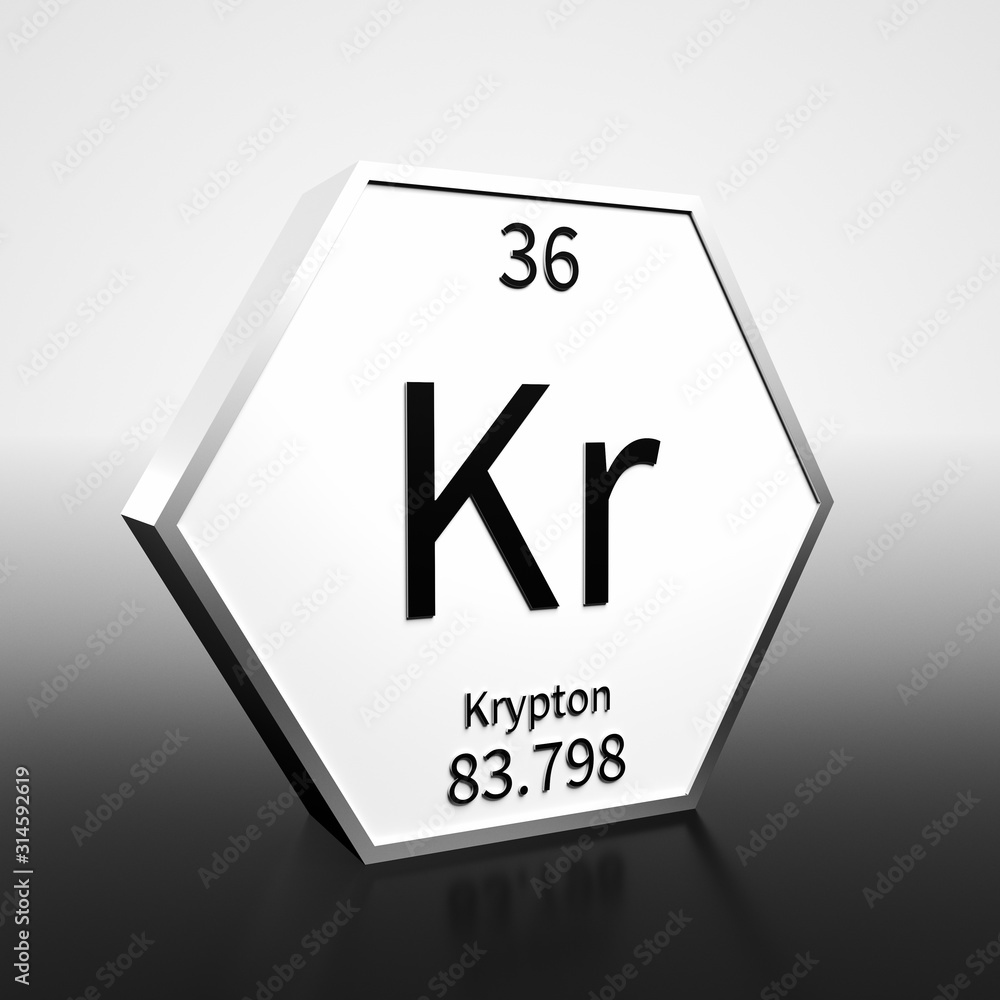 Periodic Table Element Krypton Rendered Black on White on White and Black Periodic Table Element Krypton Rendered Black on White on White and Black
