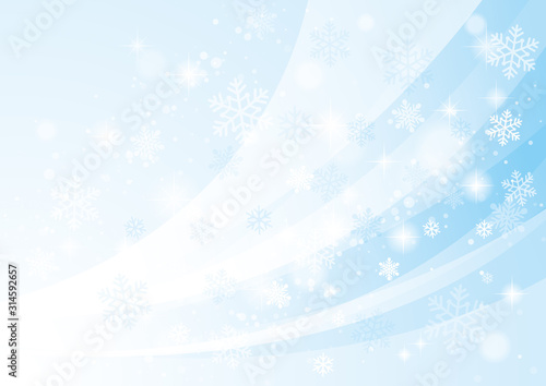 雪の結晶　冬の背景　青
