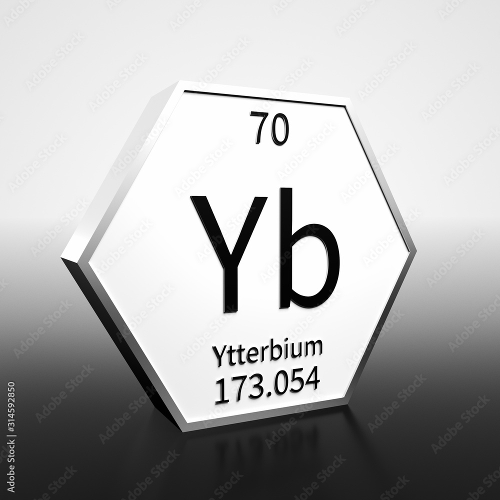 Periodic Table Element Ytterbium Rendered Black on White on White and Black Periodic Table Element Ytterbium Rendered Black on White on White and Black