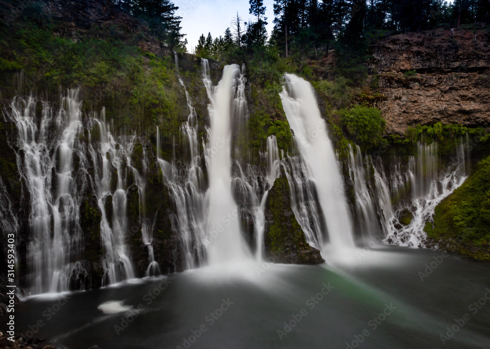 Mcarthur-Burney Falls panoramic view, Burney, California, USA Mcarthur-Burney Falls panoramic view, Burney, California, USA