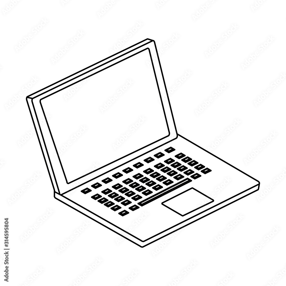open laptop on white background open laptop on white background
