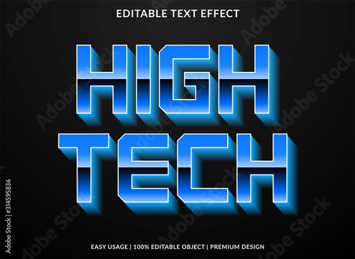 high tech text effect template with retro style and 3d text concept use for brand label and logotype 