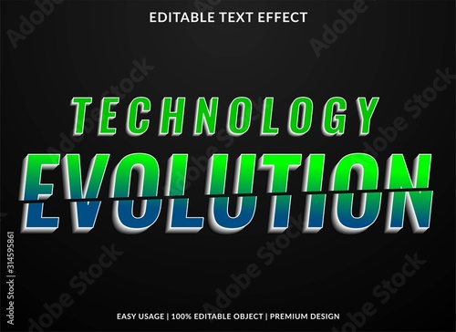 evolution text effect template with 3d type style and bold text concept use for brand label and logotype 