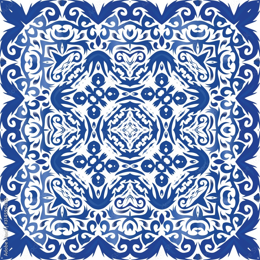 Fototapeta premium Antique portuguese azulejo ceramic.