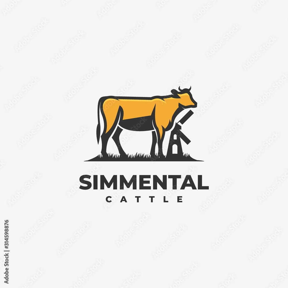 Simmental Illustration Vector Template Simmental Illustration Vector Template