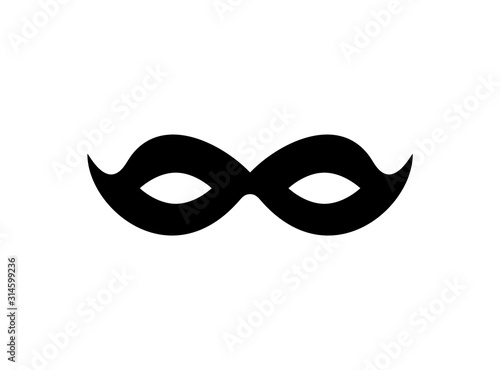 Masquerade mask vector icon on white background.