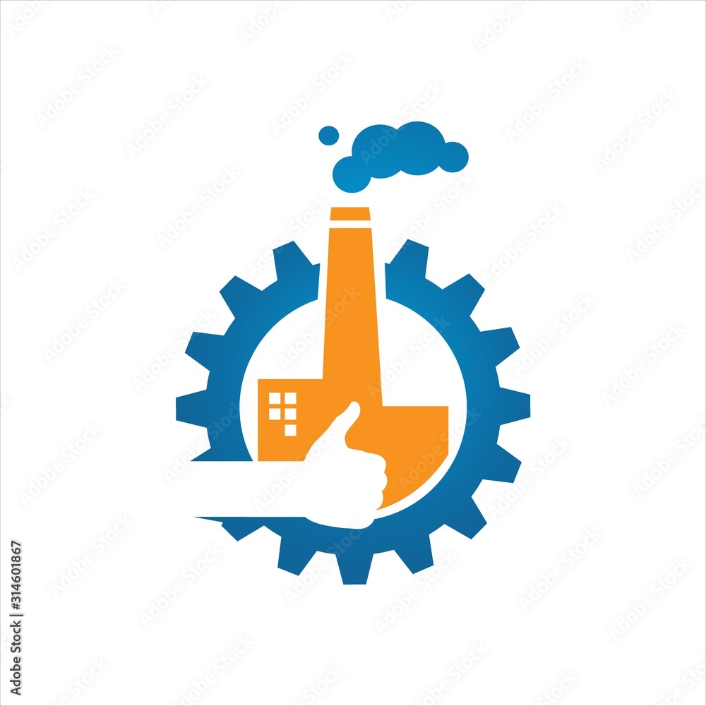 thumbs up for good factory logo design sign symbol vector illustration thumbs up for good factory logo design sign symbol vector illustration