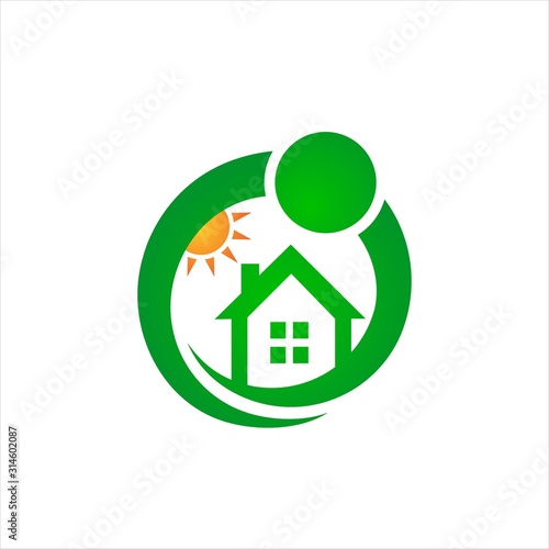 elderly caring and nurse home care logo design vector symbol graphic concept