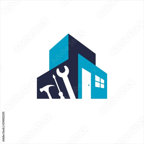 house maintenance home renovation logo design vector illustrations