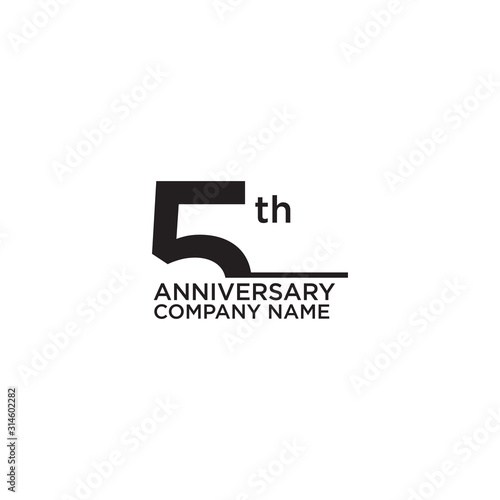 5th year anniversary icon logo design template