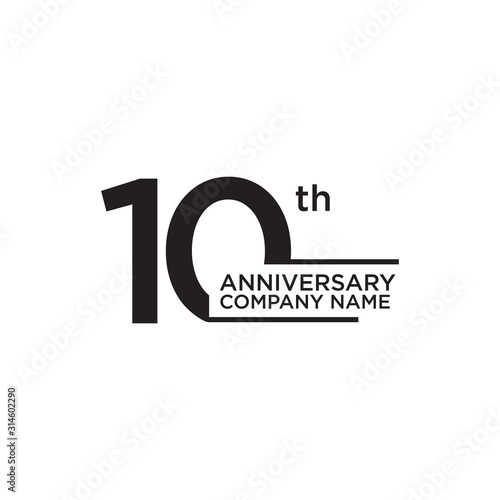 10th year anniversary icon logo design template
