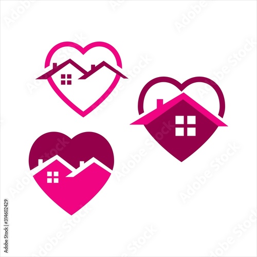 lovely home care logo design vector elderly caring and nurse house symbol graphic concept
