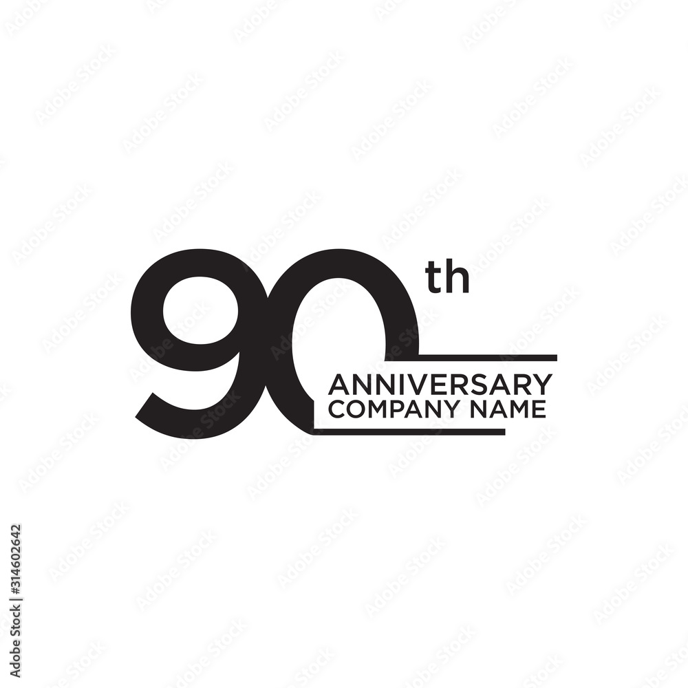 90th year anniversary icon logo design template 90th year anniversary icon logo design template