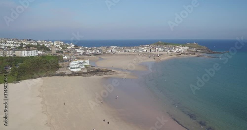 United Kingdom, England, Cornwall, St. Ives, Porthminster Beach and harbour photo