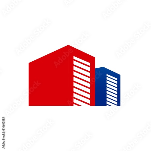 box garage public self storage Logo design vector illustration