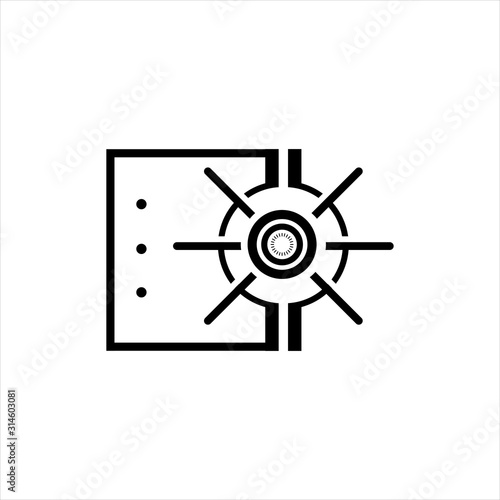 simple vault door logo wealth protection sign secure money and finance symbol stock vector illustration
