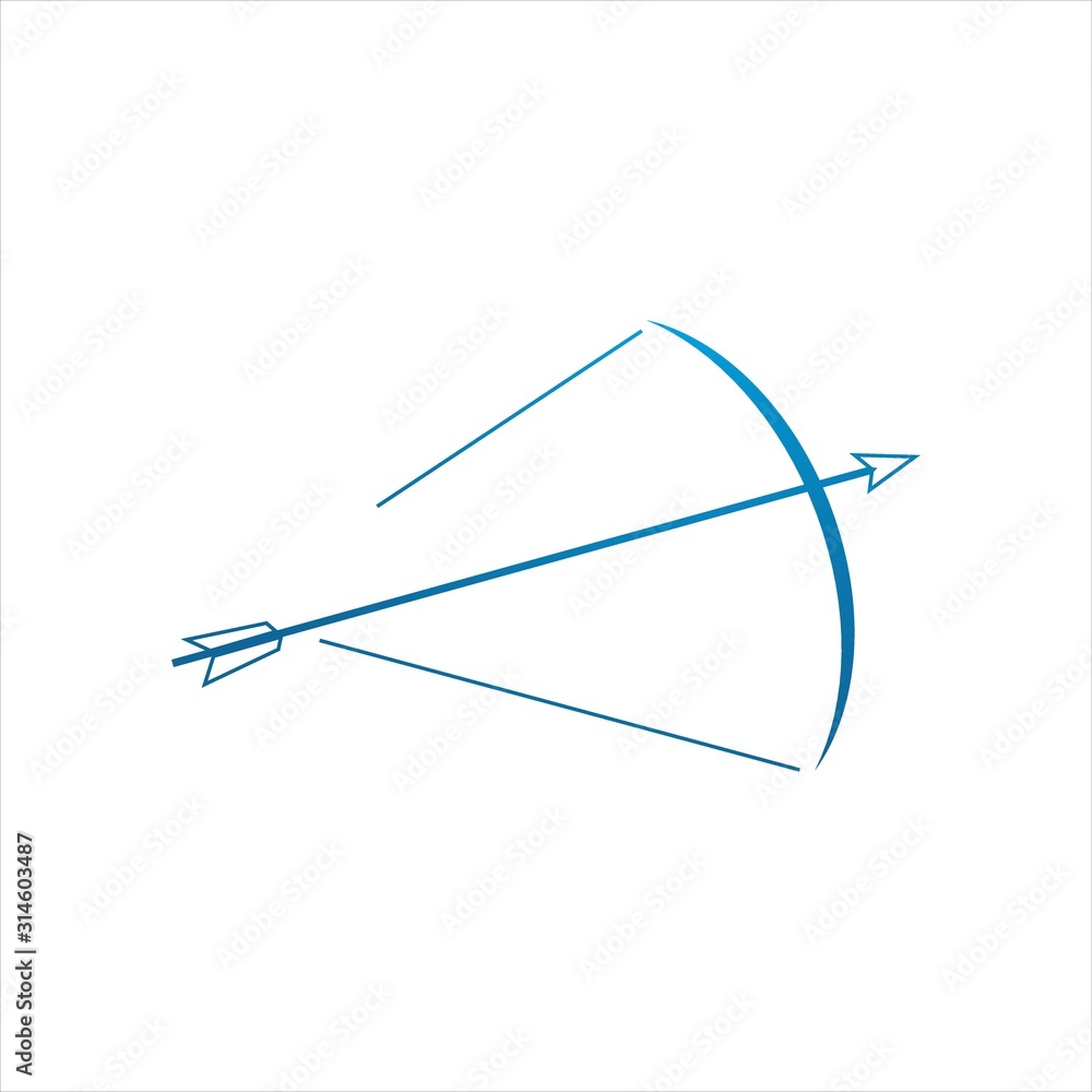 Abstract Bow and Arrow logo icon sign vector illustration Abstract Bow and Arrow logo icon sign vector illustration