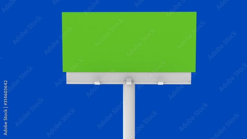 3D blank green road sign isolated on blue background 3D blank green road sign isolated on blue background