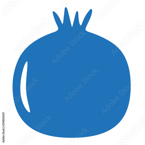 garnet or pomegranate, blue linear icon on white isolated background