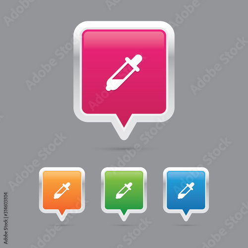 Modern Eyedropper Pin Marker Icons